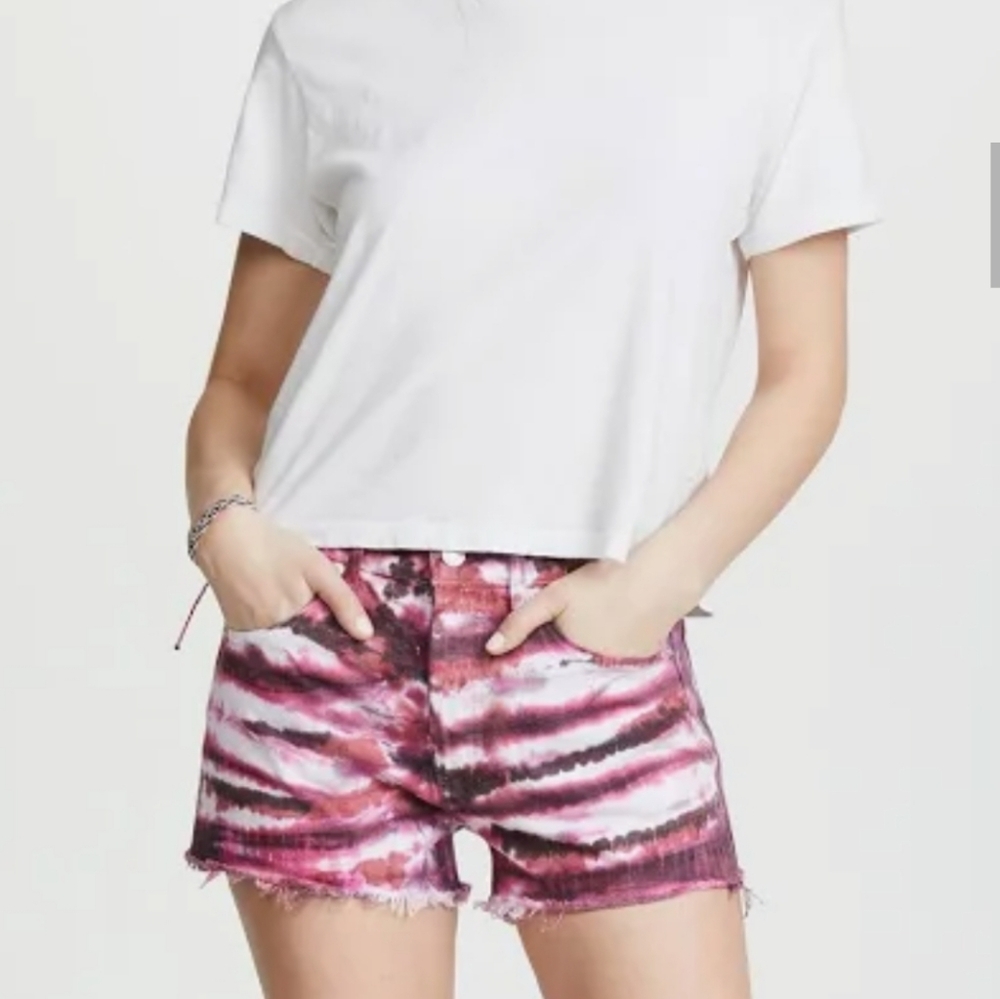 AGOLDE Parker Tie Dye Distressed Cut Off Shorts